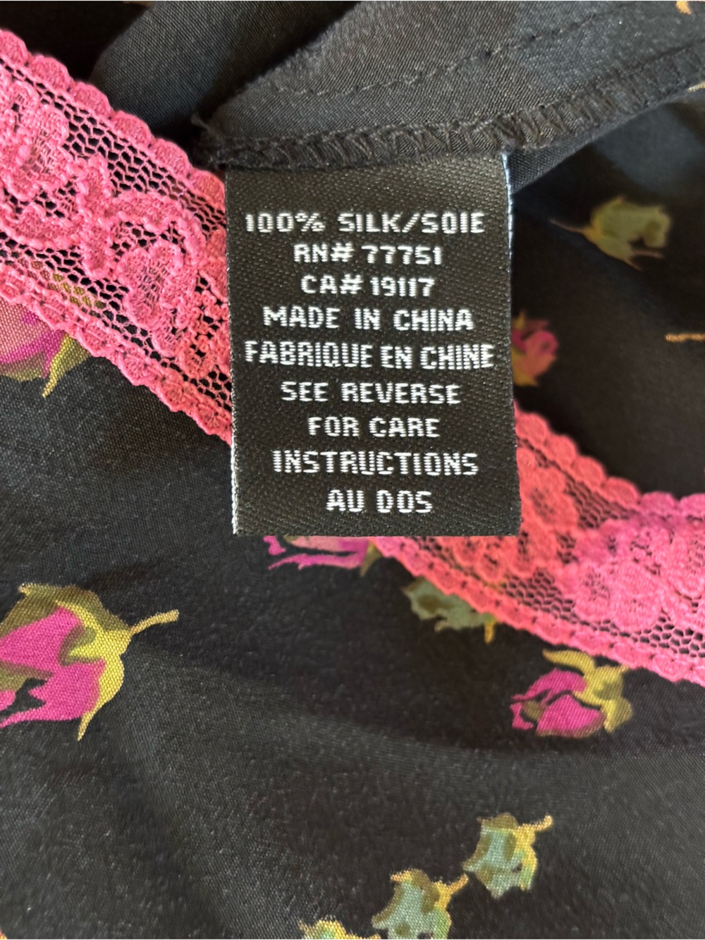 Vintage Betsey Johnson Y2K Silk Floral Maxi Gown Pink Lace Trim Size: 8 - Picture 6 of 15